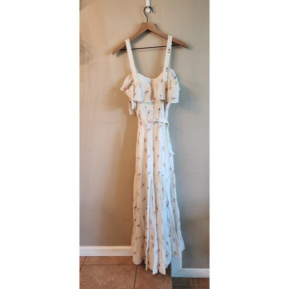 NWT Paige Women's Tevin Maxi Dress SZ Medium Tiered Cottagecore Fairycore - Picture 5 of 14